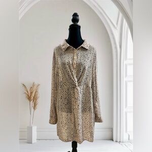 Torrid Leopard Print Twist Front Chiffon Tunic, 2X